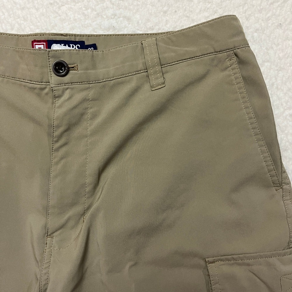 Chaps Cargo Shorts Mens 33 Tan Performance Stretch Khaki Hiking Utility A0073